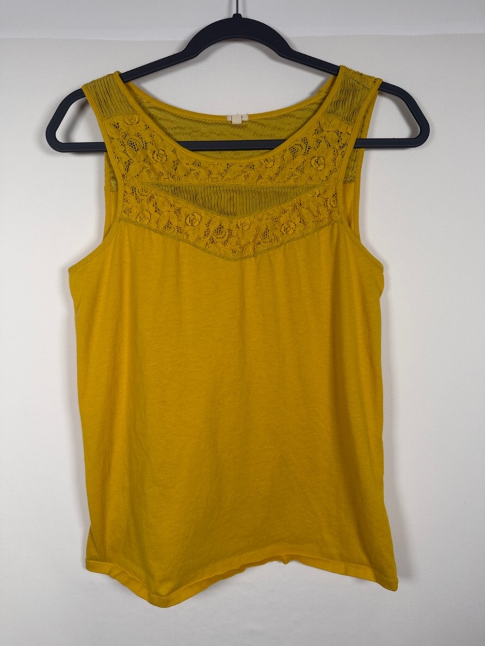 J. Crew Women's Lace Yoke Tank Top - Mustard